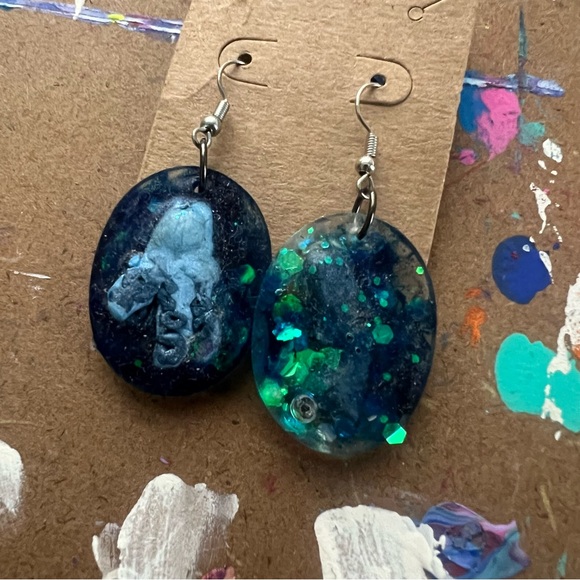 Sea Life Ocean Blue Earrings - Picture 5 of 8